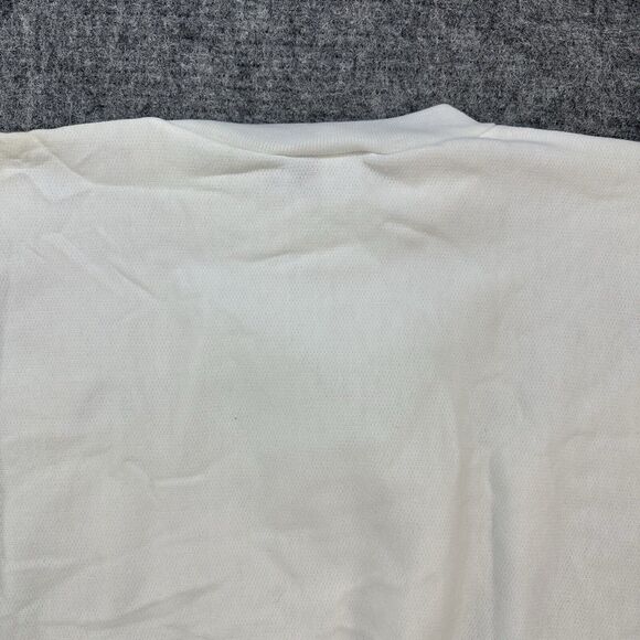 Vintage 90s Sweatshirt White Fringe Lace Half Dolman Made in USA Deadstock - Picture 8 of 13